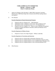 CEBS CURRICULUM COMMITTEE 3:00 pm – February 3, 2009 Dean’s Conference Room