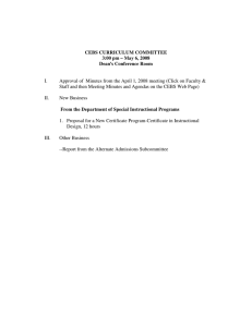 CEBS CURRICULUM COMMITTEE 3:00 pm – May 6, 2008 Dean