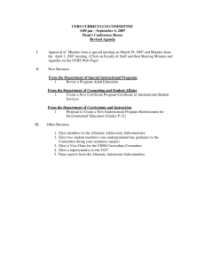 CEBS CURRICULUM COMMITTEE 3:00 pm – September 4, 2007 Dean Revised Agenda