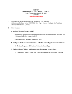 I. Consideration of the Minutes from the February 11, 2015 meeting