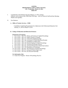 AGENDA PROFESSIONAL EDUCATION COUNCIL 3:30 - Wednesday, March 19, 2014 GRH 3073