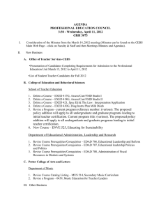 AGENDA PROFESSIONAL EDUCATION COUNCIL 3:30 - Wednesday, April 11, 2012