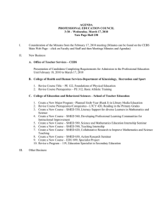 I. Consideration of the Minutes from the February 17, 2010 meeting... Main Web Page – click on Faculty and Staff and...