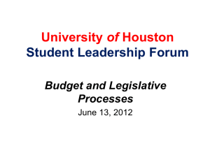 of Student Leadership Forum Budget and Legislative Processes