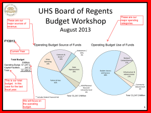 UHS Board of Regents Budget Workshop August 2013 FY2013