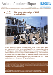 scientifique The geographic origin of AIDS is now known N° 465