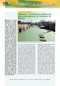 C Climatic variations infl uence the emergence of cholera in Africa