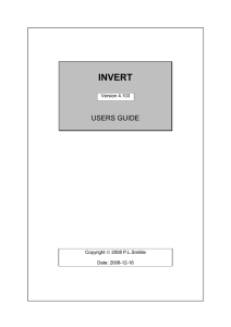 INVERT USERS GUIDE Version 4.103 Copyright