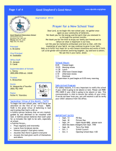 Good Shepherd’s Good News Prayer for a New School Year