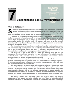 Disseminating Soil Survey Information Uses of Soil Surveys