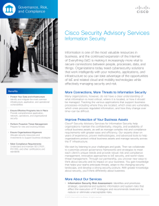 Cisco Security Advisory Services Information Security Governance, Risk, and Compliance