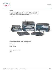 Empowering Branch Networks with Value-Added Integrated Services and Solutions