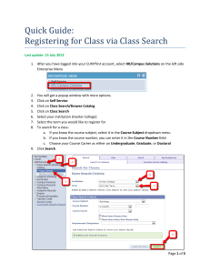 Quick Guide: Registering for Class via Class Search