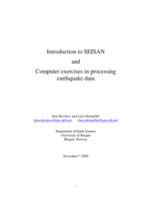 Introduction to SEISAN and Computer exercises in processing