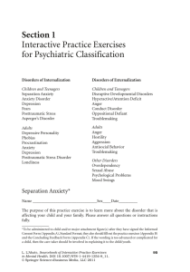 Section 1 Interactive Practice Exercises for  Psychiatric Classification