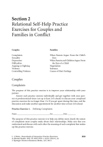 Section 2 Relational Self-Help Practice Exercises for Couples and Families in Conflict