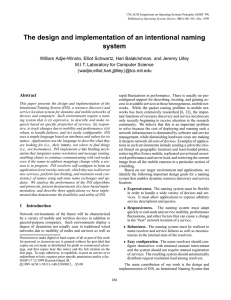 The design and implementation of an intentional naming system