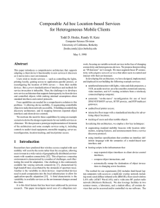 Composable Ad hoc Location-based Services for Heterogeneous Mobile Clients Abstract