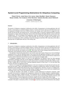 System-Level Programming Abstractions for Ubiquitous Computing