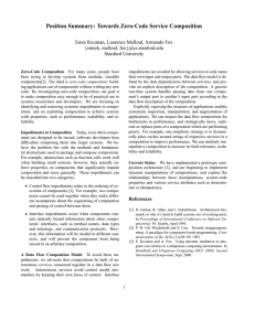 Position Summary: Towards Zero-Code Service Composition {emrek, melloul, Stanford University