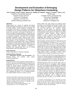 Development and Evaluation of Emerging Design Patterns for Ubiquitous Computing