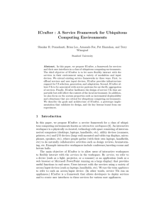ICrafter : A Service Framework for Ubiquitous Computing Environments Winograd