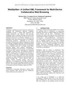 WebSplitter: A Unified XML Framework for Multi-Device Collaborative Web Browsing