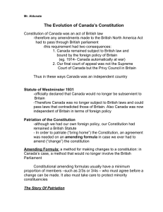 The Evolution of Canada’s Constitution