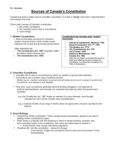 Sources of Canada’s Constitution