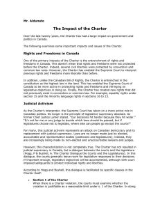 The Impact of the Charter Mr. Aldunate