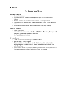 The Categories of Crime