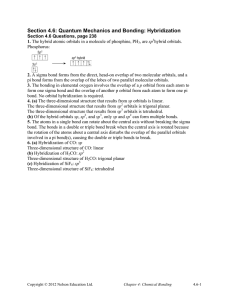 Section 4.6: Quantum Mechanics and Bonding: Hybridization