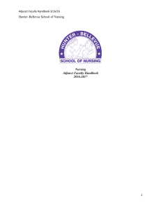 Hunter–Bellevue School of Nursing  Nursing Adjunct Faculty Handbook