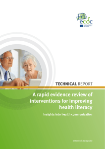 A rapid evidence review of interventions for improving health literacy TECHNICAL