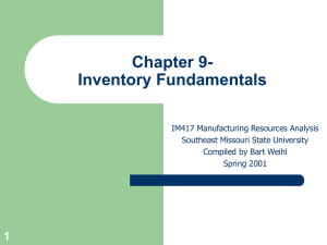 Chapter 9- Inventory Fundamentals