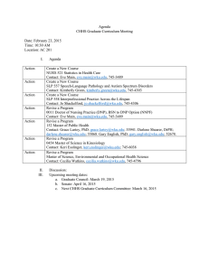 Agenda CHHS Graduate Curriculum Meeting  Date: February 23, 2015