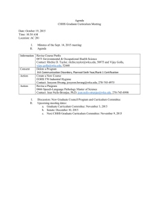 Agenda CHHS Graduate Curriculum Meeting  Date: October 19, 2015