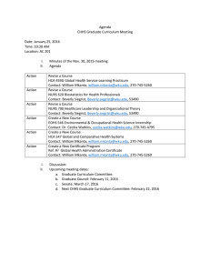 Agenda CHHS Graduate Curriculum Meeting  Date: January 25, 2016