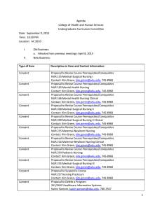 Agenda College of Health and Human Services Undergraduate Curriculum Committee