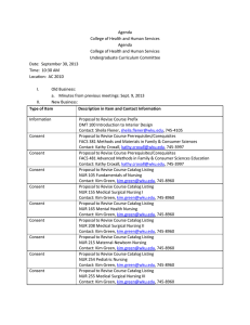 Agenda College of Health and Human Services Undergraduate Curriculum Committee