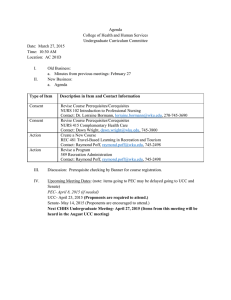 Agenda College of Health and Human Services Undergraduate Curriculum Committee