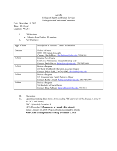 Agenda College of Health and Human Services Undergraduate Curriculum Committee