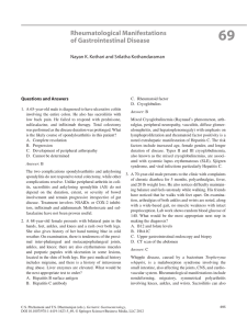 69 Rheumatological Manifestations of Gastrointestinal Disease Nayan K. Kothari and Srilatha Kothandaraman
