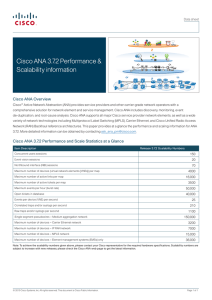 Cisco ANA 3.7.2 Performance &amp; Scalability information Cisco ANA Overview