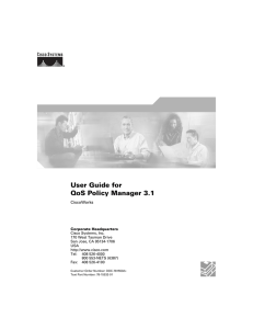 User Guide for QoS Policy Manager 3.1  CiscoWorks