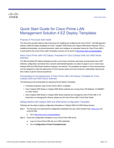 Quick Start Guide for Cisco Prime LAN