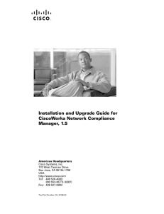 Installation and Upgrade Guide for CiscoWorks Network Compliance Manager, 1.5