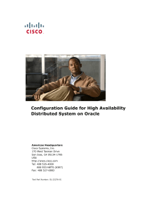 Configuration Guide for High Availability Distributed System on Oracle