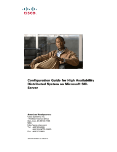 Configuration Guide for High Availability Distributed System on Microsoft SQL Server