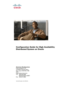 Configuration Guide for High Availability Distributed System on Oracle